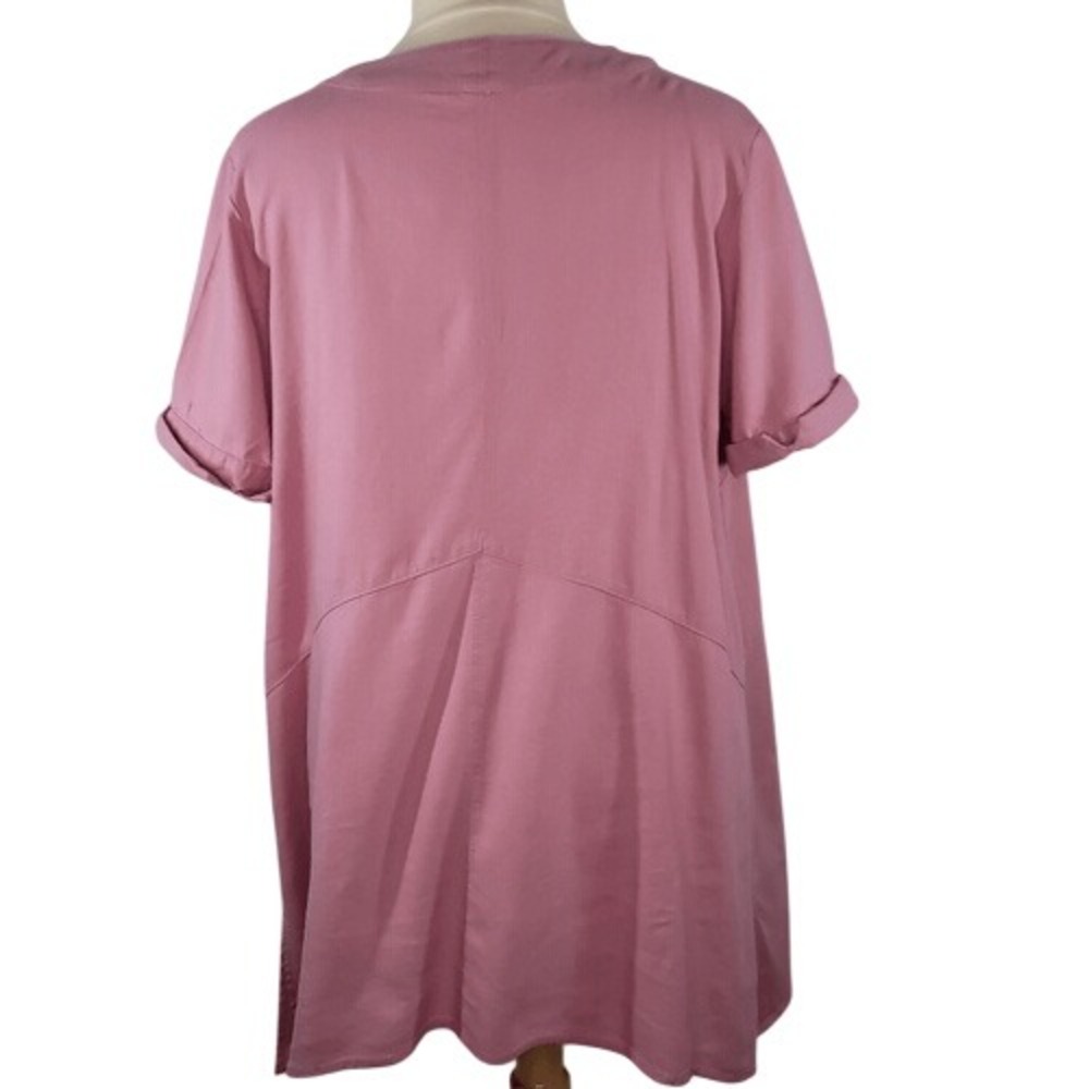 Ellos Dusty Pink V-Neck Short Sleeve Top - Picture 7 of 12